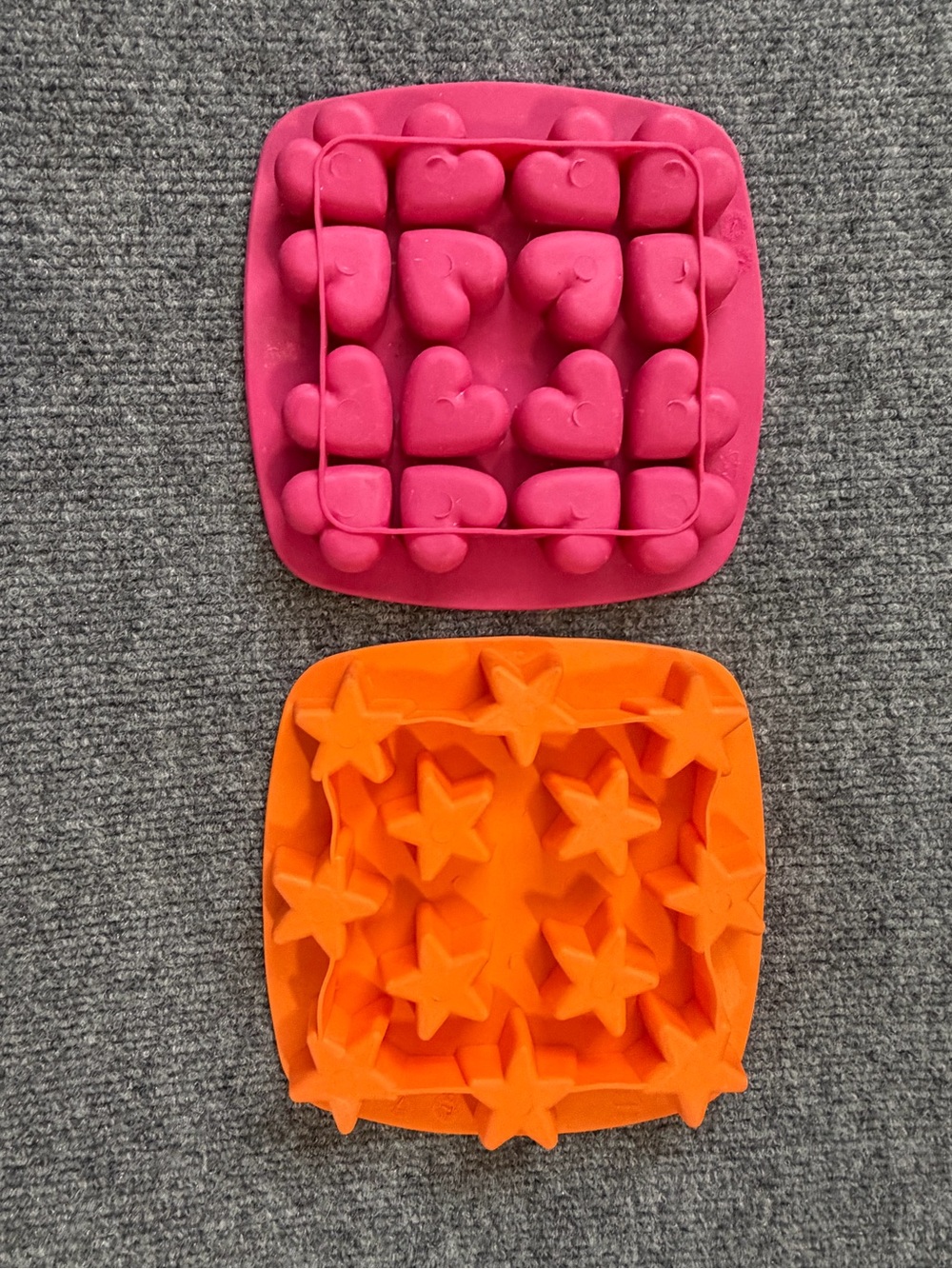 IKEA Pink Heart & Orange Star Silicone Molds